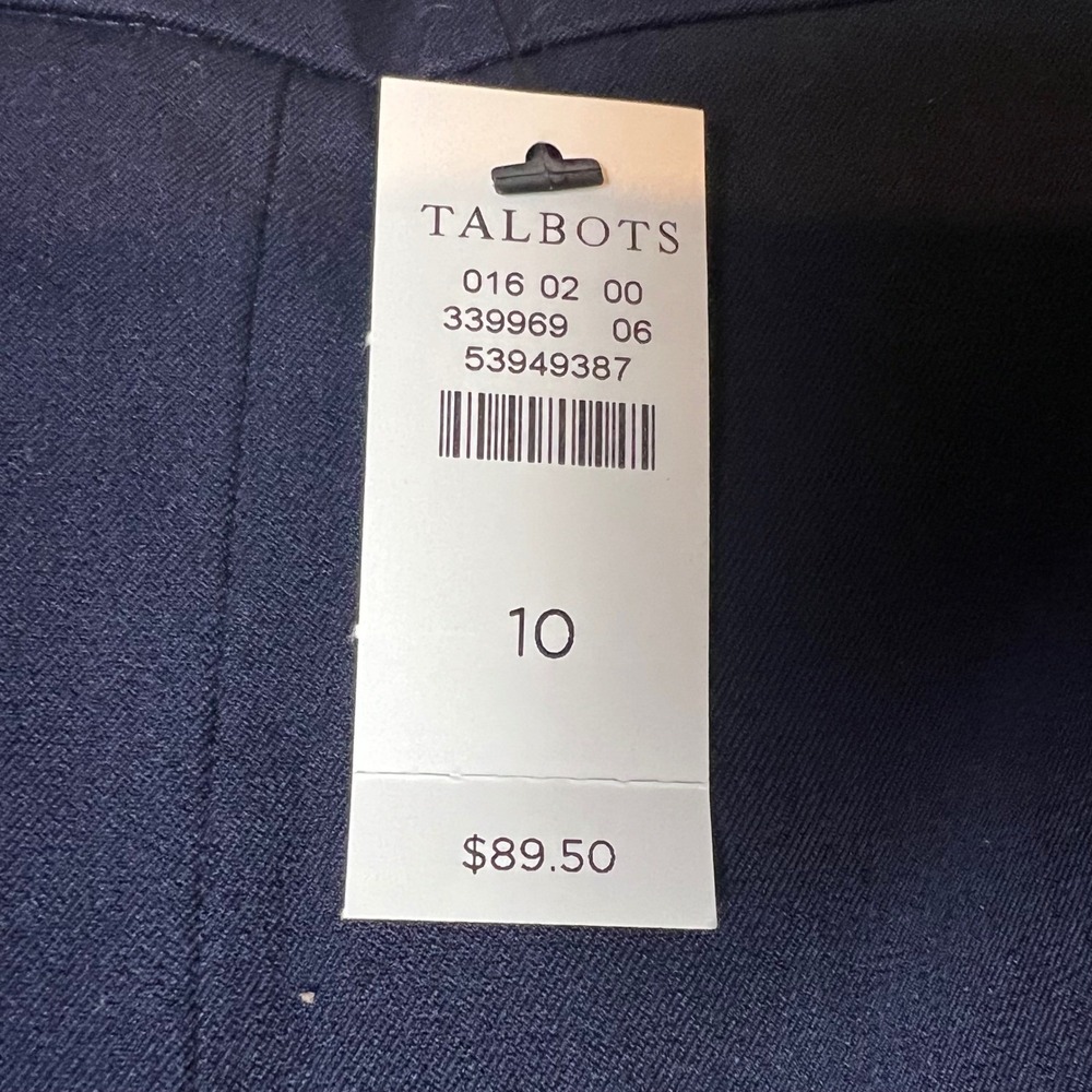 Talbots Chatham Crop Slim Leg Pants‎ Navy Blue Size 10 NWT - Picture 2 of 6